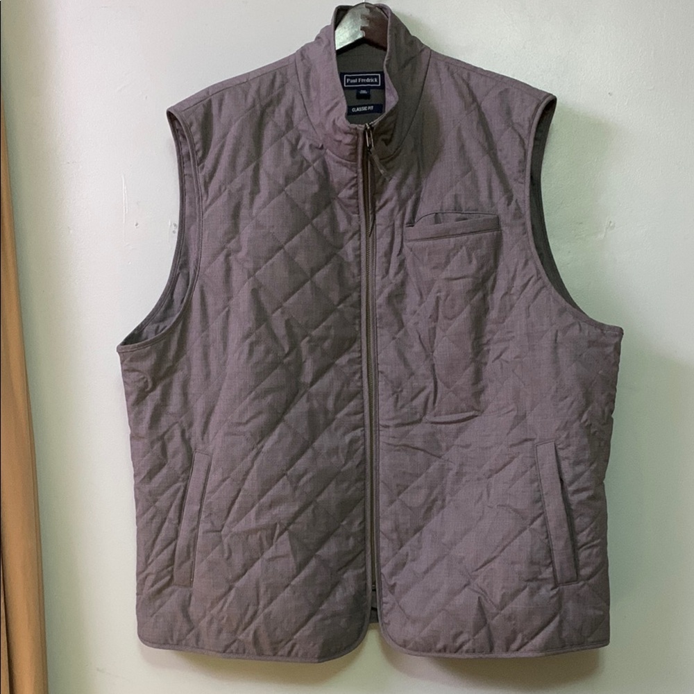 Paul Fredrick Men's Quilted Gray Vest